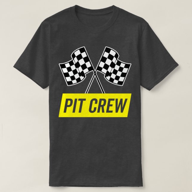 Yellow Italic Pit Crew für Racing Party Kostüm T-Shirt (Design vorne)