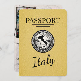 Yellow Italy Passport Save The Date