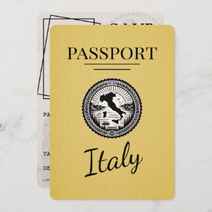 Yellow Italy Passport Save The Date