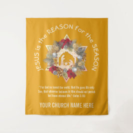 Yellow JESUS IST DER GRUND FÜR DAS Weihnachtsband Wandteppich