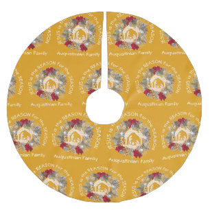 Yellow JESUS IST DER GRUND FÜR DEN Weihnachtskranz Polyester Weihnachtsbaumdecke