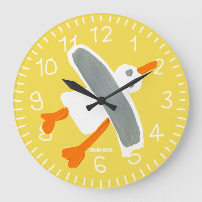 Yellow John Dyer Seagull Wanduhr (Vorderseite)