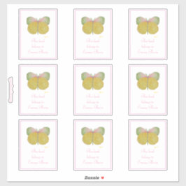 Yellow June Butterfly-Buchzeichen Aufkleber