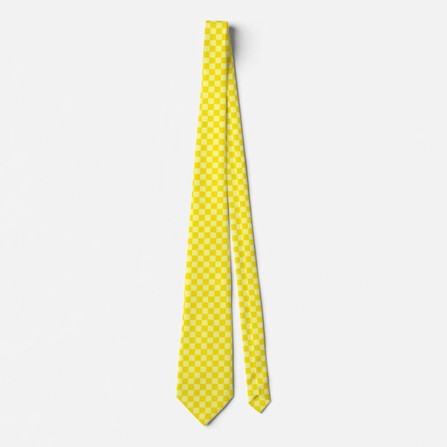 Yellow Karo Neck Tie Krawatte (Vorderseite)