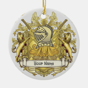 Yellow Knight Familienwappen Name Keramik Ornament