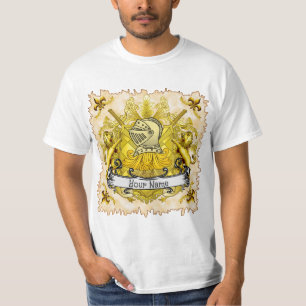 Yellow Knight Familienwappen Name T-Shirt