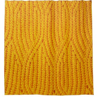 Yellow knitted surface textile material background duschvorhang