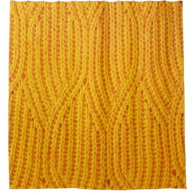Yellow knitted surface textile material background duschvorhang (Vorderseite)