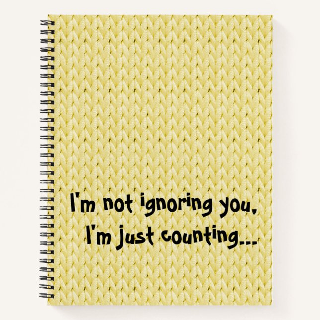 Yellow Knitted Texture Spiral Notebook Notizbuch (Vorderseite)