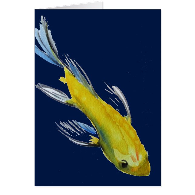 Yellow koi Japanischer Karpfen Aquarellfisch (Vorne)