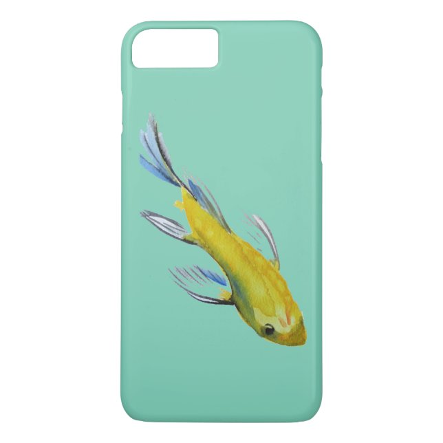 Yellow koi Japanischer Karpfen Aquarellfisch Case-Mate iPhone Hülle (Rückseite)