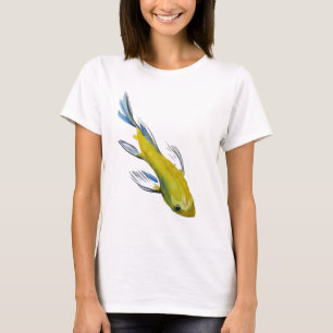 Yellow koi Japanischer Karpfen Aquarellfisch T-Shirt