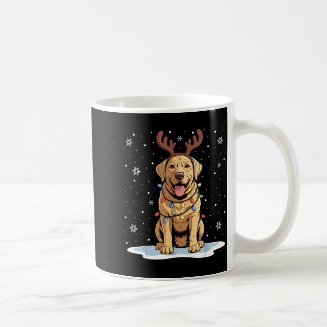 Yellow Lab Labrador Christmas Reindeer Dog Lover X Kaffeetasse (Rechts)
