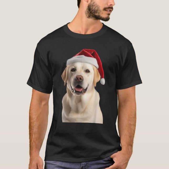 Yellow Lab Santa Hat Christmas Dog Cute Labrador R T-Shirt (Vorderseite)