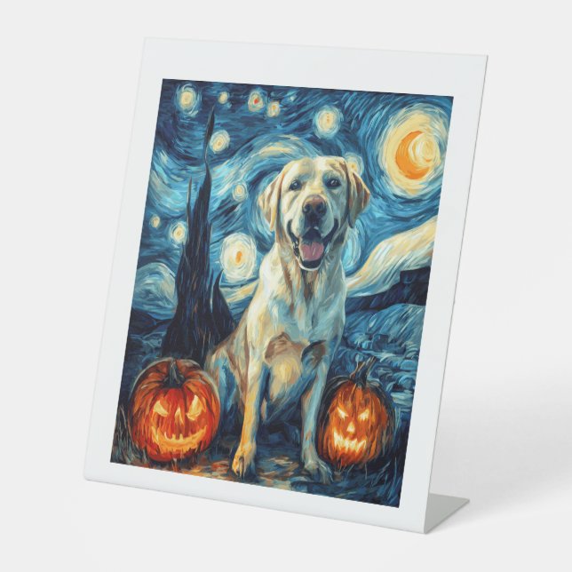 Yellow Labrador (1) Sockelschild (Vorderseite)