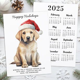 Yellow Labrador 2025 Calendar Dog Lover Christmas Feiertagskarte
