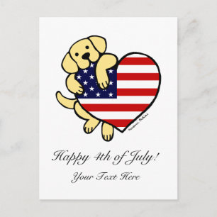 Yellow Labrador American Heart 2 Postkarte