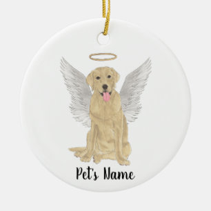 Yellow Labrador Beileid Memorial Keramik Ornament