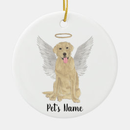 Yellow Labrador Beileid Memorial Keramik Ornament