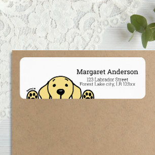 Yellow Labrador beobachtet Rücksendeadresse