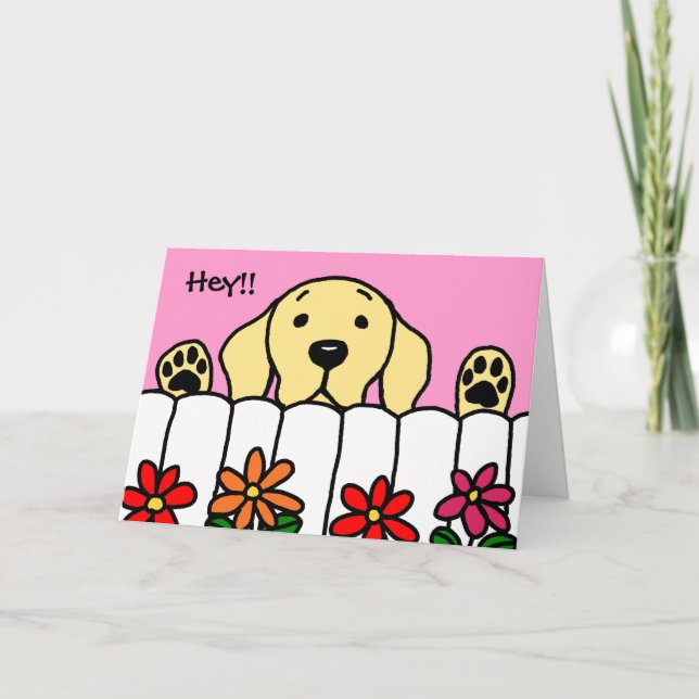 Yellow Labrador beobachtet Sie Karte (Vorderseite)