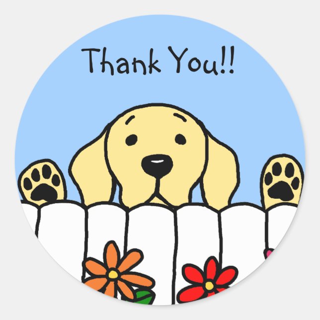 Yellow Labrador beobachtet Sie Runder Aufkleber (Vorderseite)