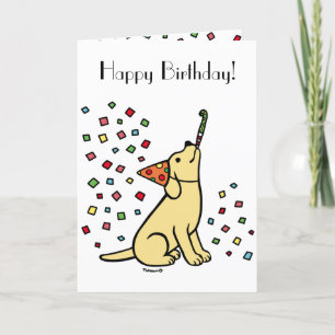 Yellow Labrador Birthday Party Confetti Karte