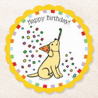Yellow Labrador Birthday Party Paper Untersetzer