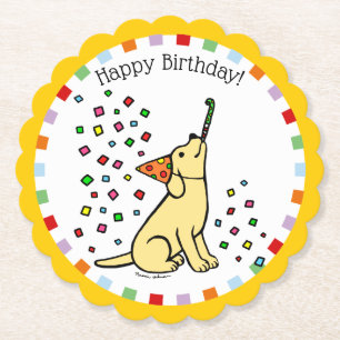Yellow Labrador Birthday Party Paper Untersetzer