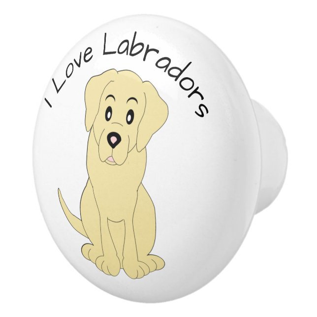 Yellow Labrador Dog Design Keramikknauf (Rechts)