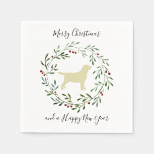 Yellow Labrador Frohe Weihnachts Labrador Retrieve Serviette
