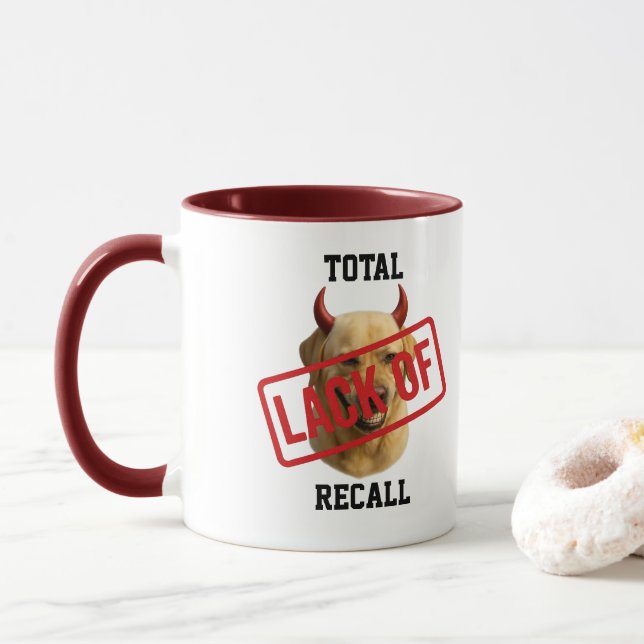 Yellow Labrador funny 'Lack of Recall' Mug Tasse (Mit Donut)