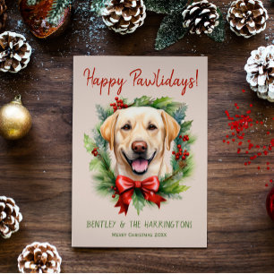 Yellow Labrador Hund Weihnachten Glückspilze