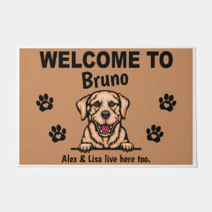 Yellow Labrador Lab Welcome Personalized Custom Fußmatte