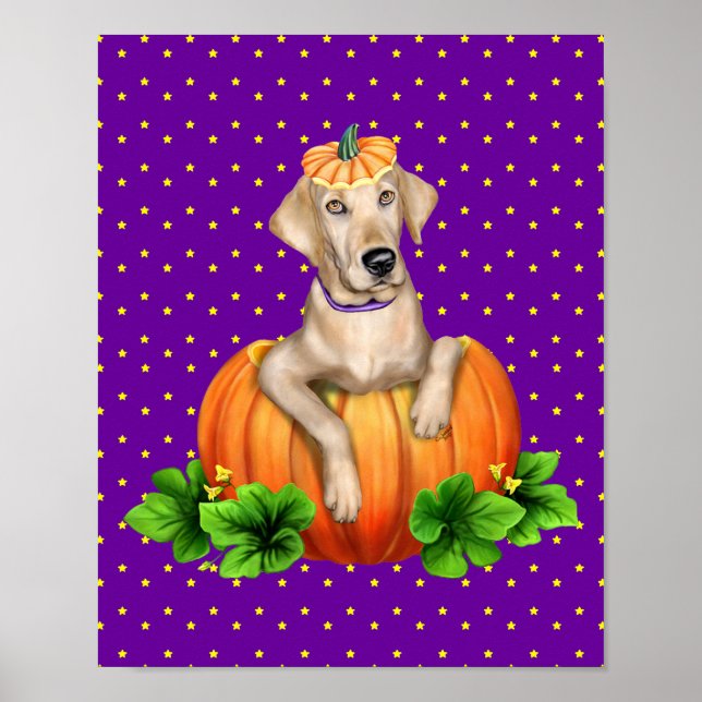 Yellow Labrador Labr-O-Lantern Poster (Vorne)