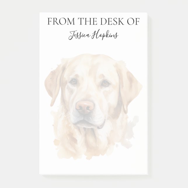 Yellow Labrador Lover Monogrammed Dog Post-it Klebezettel (Vorderseite)