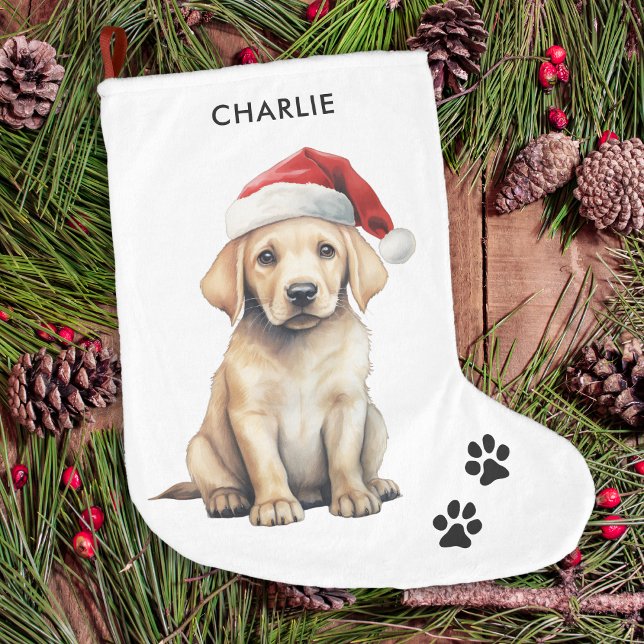 Yellow Labrador Personalisiert Dog Lover Christmas Großer Weihnachtsstrumpf (Von Creator hochgeladen)