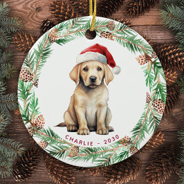 Yellow Labrador Personalisiert Dog Lover Christmas Keramik Ornament