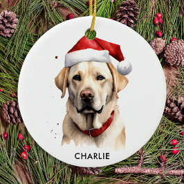 Yellow Labrador Personalisiert Dog Lover Christmas Keramikornament