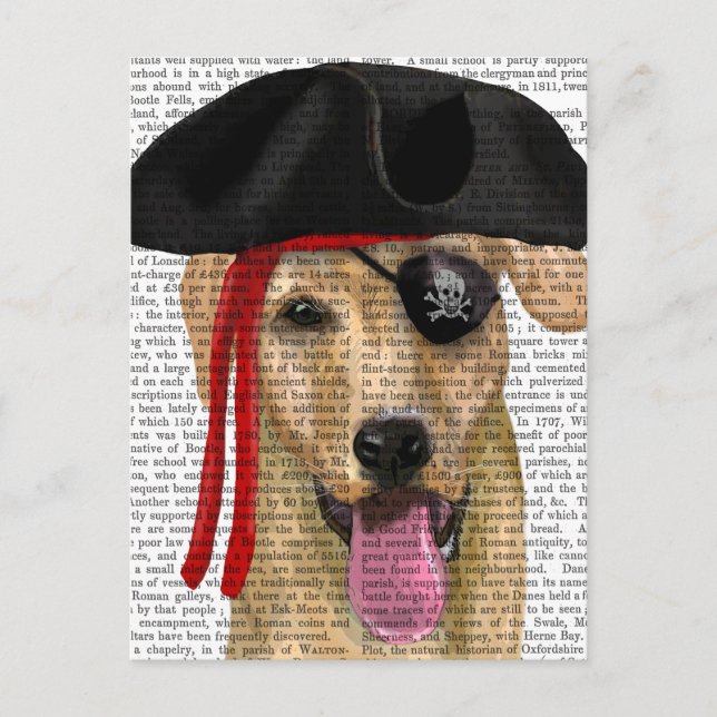 Yellow Labrador Pirate 2 Postkarte (Vorderseite)