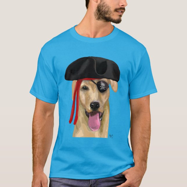 Yellow Labrador Pirate 2 T-Shirt (Vorderseite)