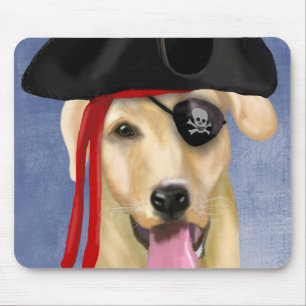 Yellow Labrador Pirate Mousepad