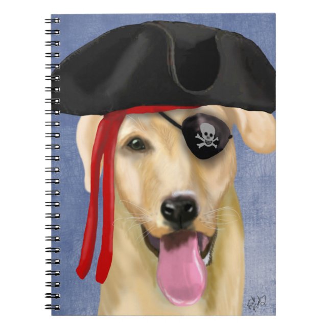 Yellow Labrador Pirate Notizblock (Vorderseite)