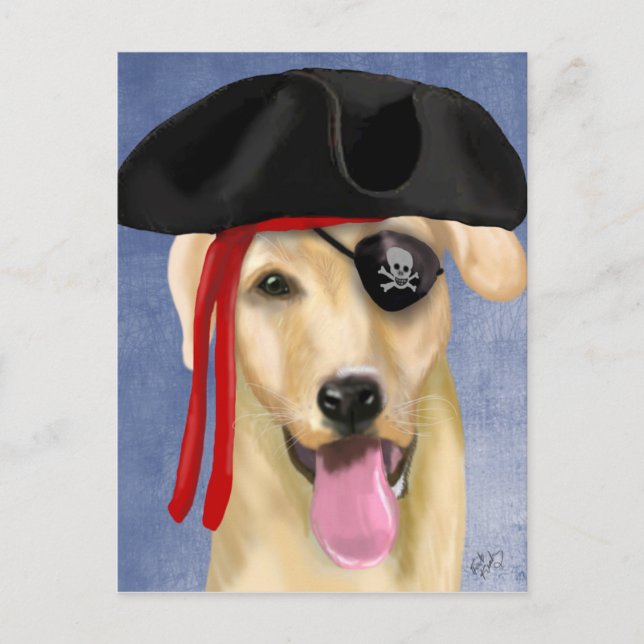 Yellow Labrador Pirate Postkarte (Vorderseite)