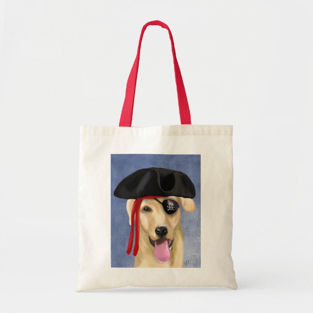 Yellow Labrador Pirate Tragetasche (Vorne)