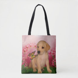 Yellow Labrador Puppy Butterfly Blume Hunde Kunst