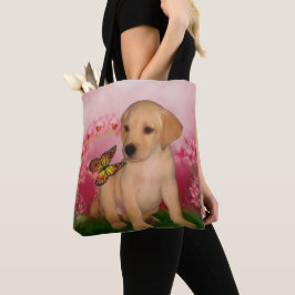 Yellow Labrador Puppy Butterfly Blume Hunde Kunst