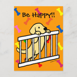 Yellow Labrador Puppy Cartoon Postkarte