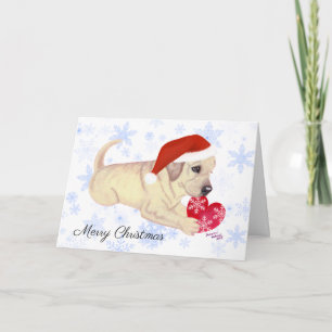 Yellow Labrador Puppy Christmas Snowflake Feiertagskarte