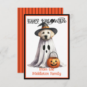 Yellow Labrador Puppy Dog Happy Halloween Mitteilungskarte